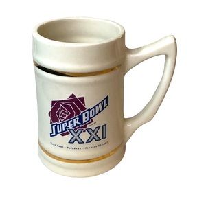 Vintage Rose Bowl Super Bowl Pasadena 1/25/1987 Collectible Stein Cup Mug